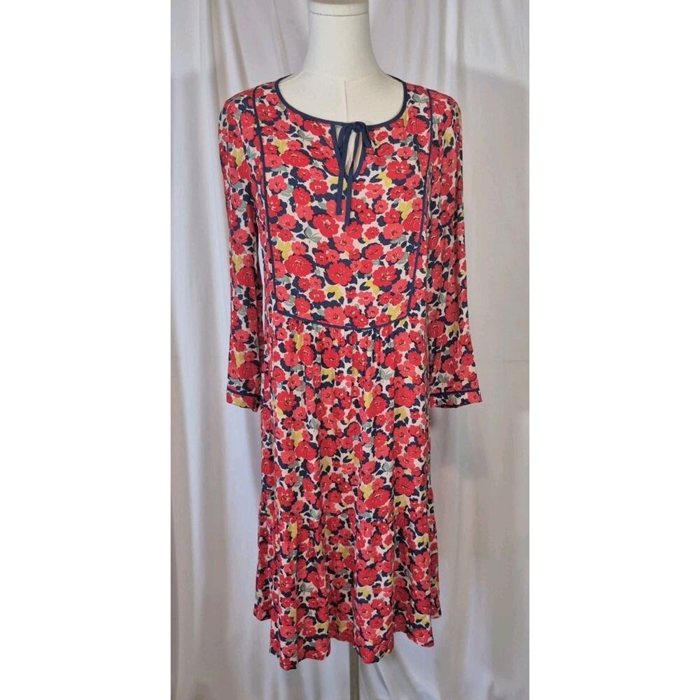 Cath Kidston Floral Red Blue Mini Dress US 8